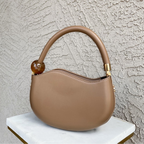 Anthropologie Handbags - MELLIE BIANCO Tan Beige Faux Leather Marbled Pearl Crossbody Jennie Bag Handbag